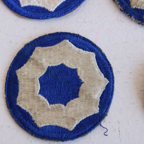 Vintage 1940s Patch, 9th Service Command Blue Circle with White Sew On Army - Picture 6 of 12